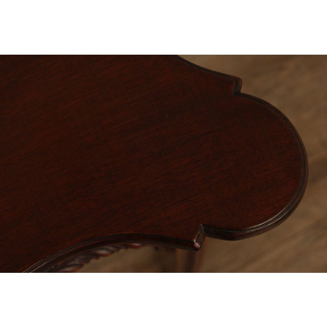 1940's Chippendale Style Mahogany Flip Top Card Table For Sale - Image 9 of 12