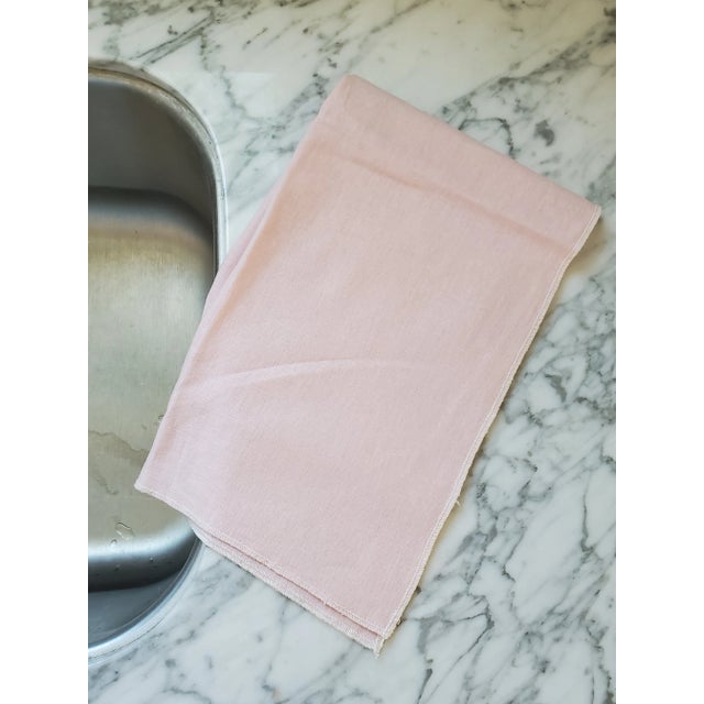 Pink Linen Kitchen Tea Dish Towels - a Pair For Sale - Image 4 of 7