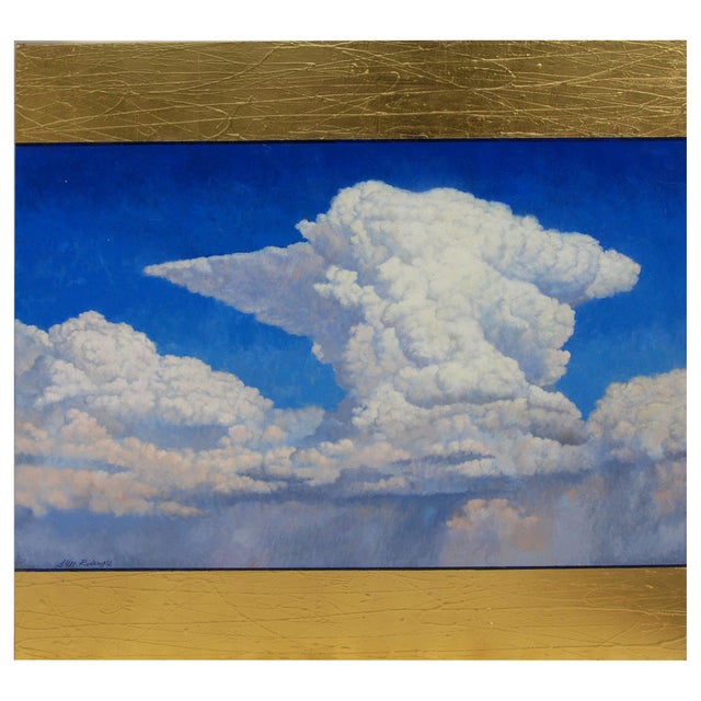 Early 21st Century "Dream A Little Dream" Contemporary Cloudscape Oil Painting with Gold Leaf by Allan Rodewald For Sale - Image 5 of 5