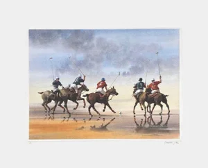 1993 Alain Gaudin a Game of Polo Lithograph