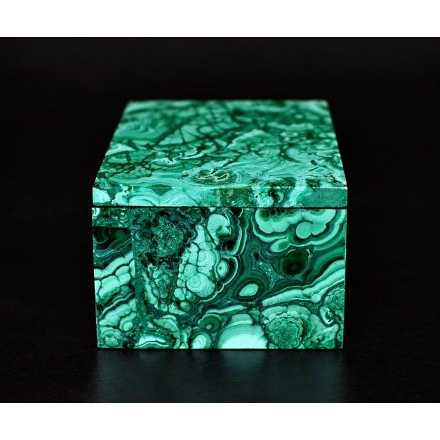 Malachite Box Thorns and Roses Italian Made Gemstone Box For Sale - Image 12 of 15