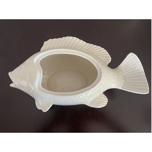 Mid-Century Modern Vintage 1996 Fitz and Floyd Ominbus Fish Market Oceana Covered Bowl For Sale - Image 3 of 7