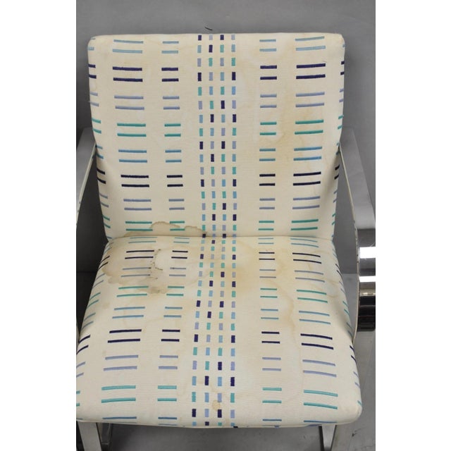 Vintage Mid Century Modern Brno Style Chrome Cantilever Arm Chairs after Milo Baughman (B) - a Pair. For Sale - Image 4 of 13