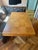 French Vintage French 1940’s Wood Dining Table With Parquetry Checkered Top For Sale - Image 3 of 12