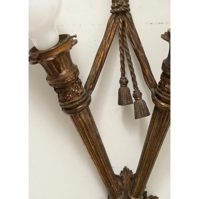 Bronze French 19th Century Gilt Bronze Louis XVI Style Sconce For Sale - Image 8 of 9