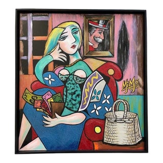 "Picasso's Wife, Monopoly's Mistress" Original Painting by Mike Mozart (MiMo) For Sale
