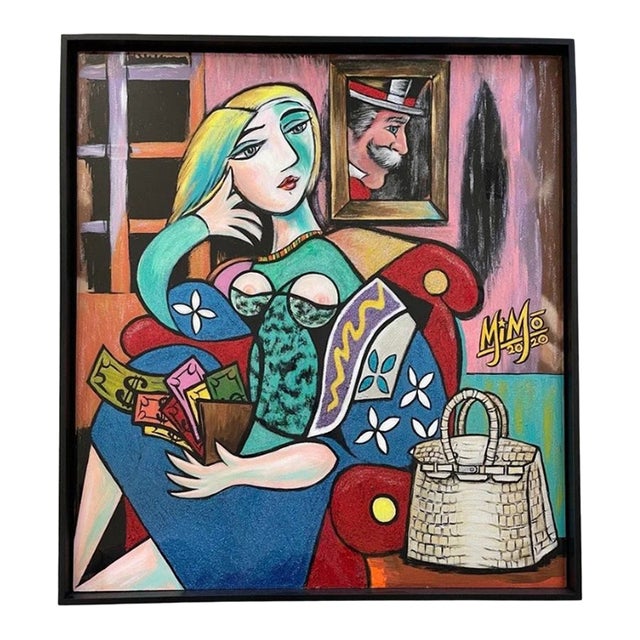 "Picasso's Wife, Monopoly's Mistress" Original Painting by Mike Mozart (MiMo) For Sale