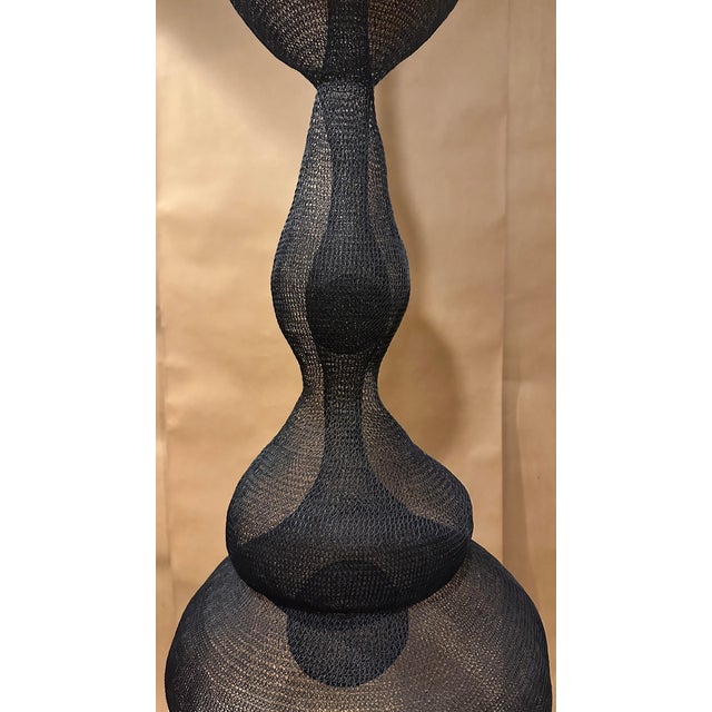 Metal Contemporary Knitted Metal Hanging Sculpture For Sale - Image 7 of 12