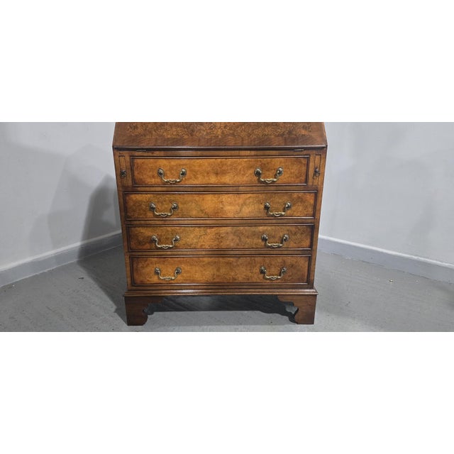 Queen Anne Burr Walnut Bureau For Sale - Image 3 of 15