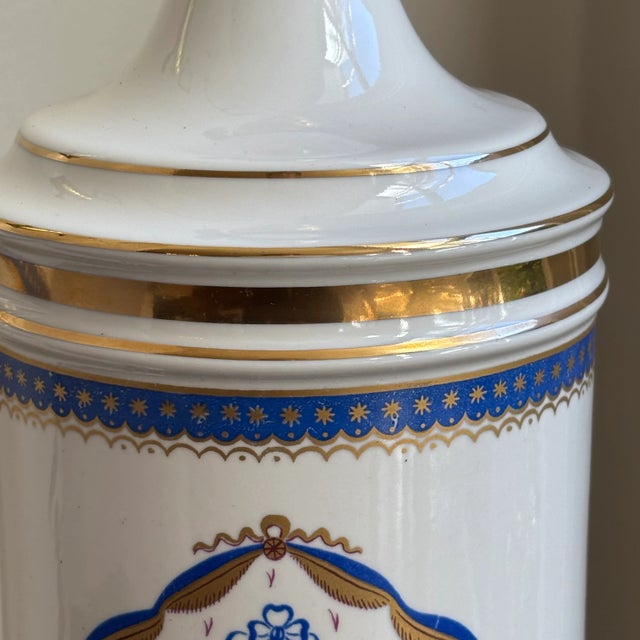 Mid-20th Century Armorial Porcelain Apothecary Lamps — A Pair For Sale - Image 14 of 18