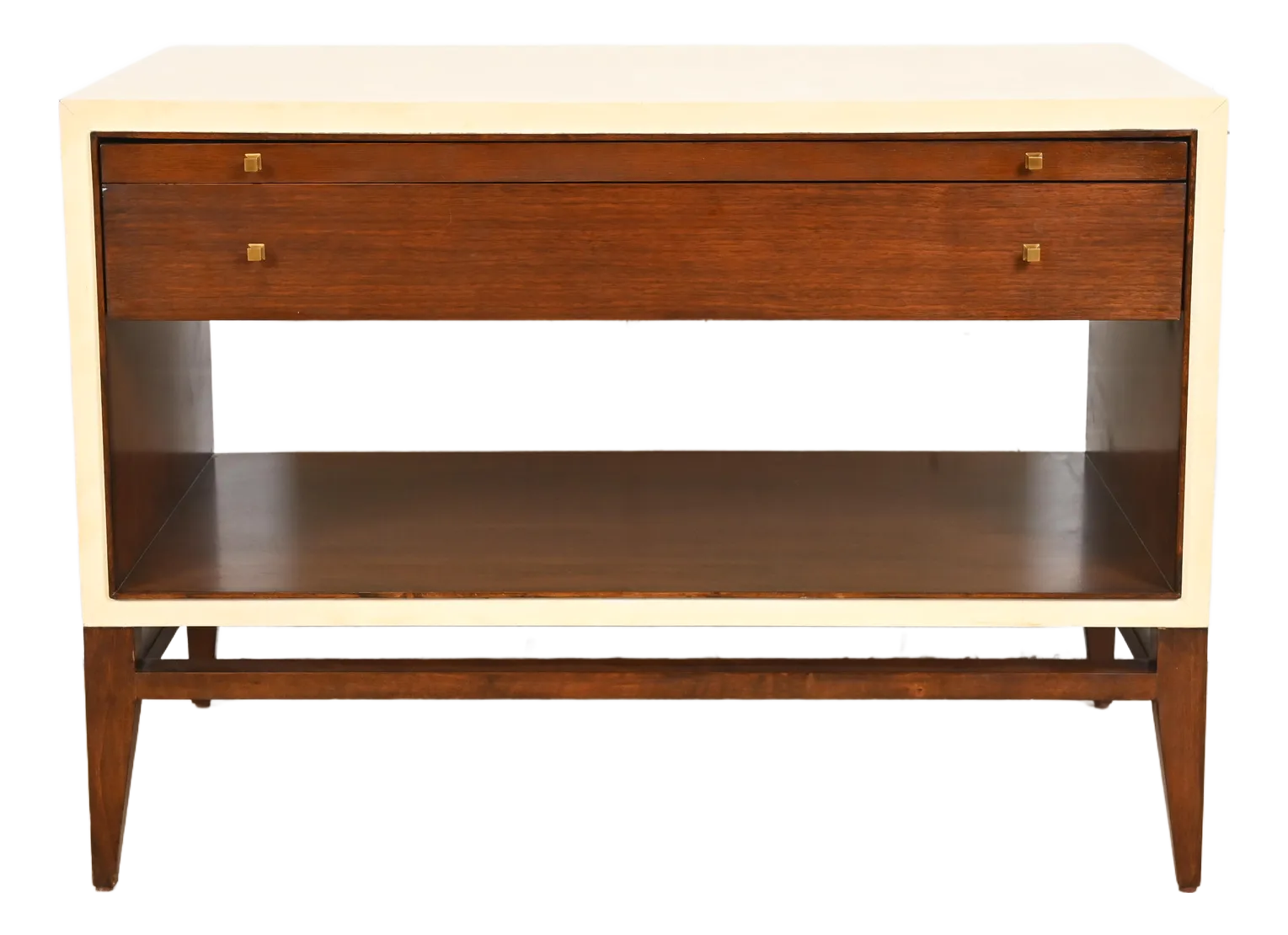 Barbara Barry for Henredon Modern Walnut and Cream Lacquered