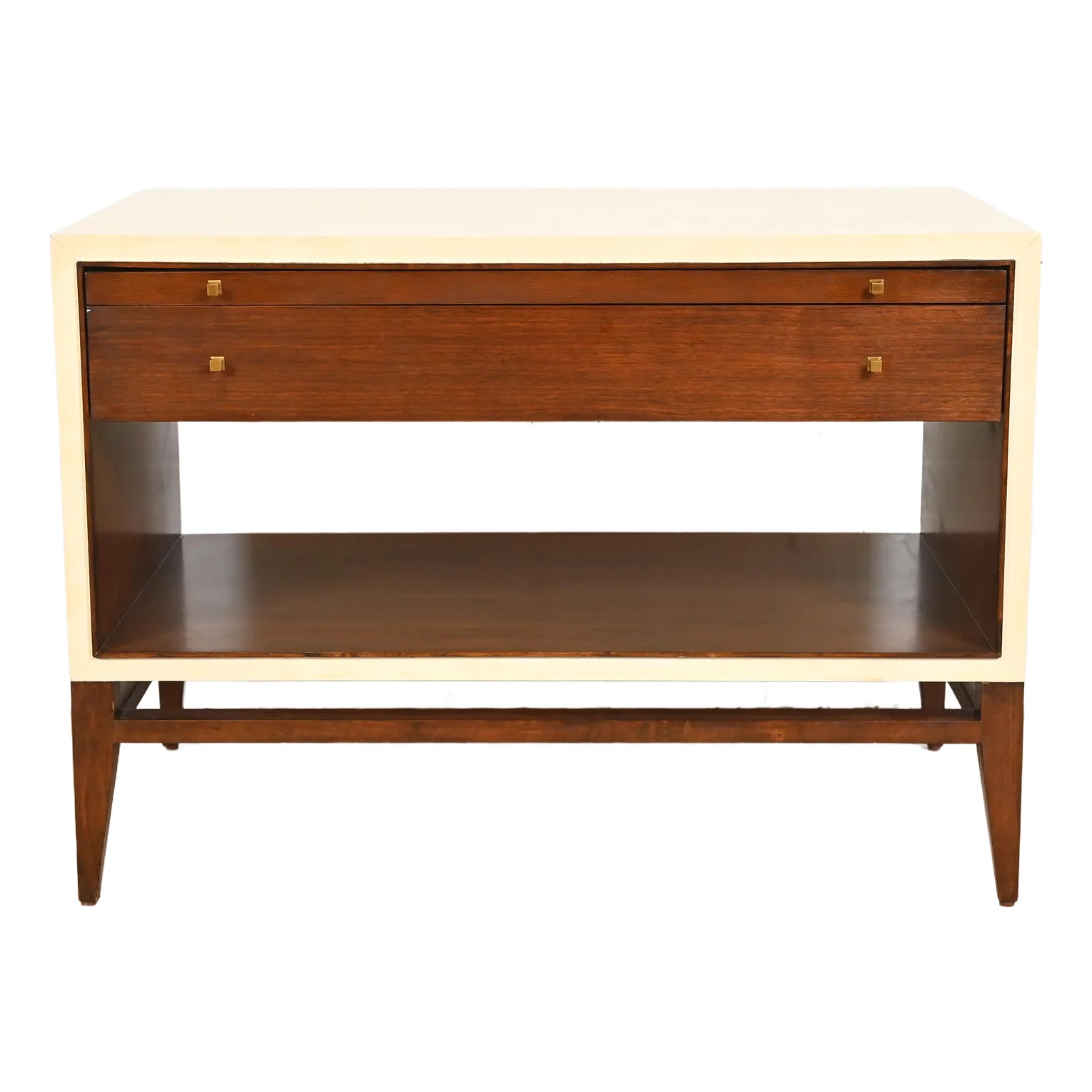 Barbara Barry for Henredon Modern Walnut and Cream Lacquered