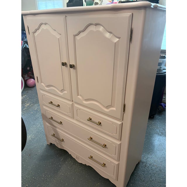 Gorgeous Light Pink Solid Wood Dresser For Sale In New York - Image 6 of 6