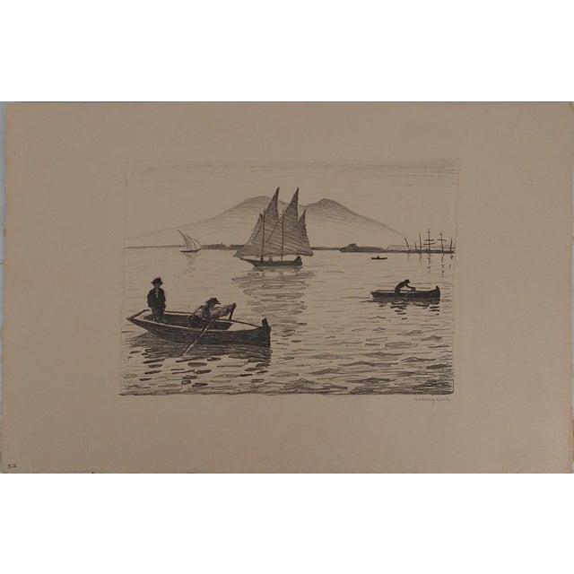 Albert Marquet, Fishermen in the Bay of Naples, Original Lithograph For Sale - Image 6 of 6