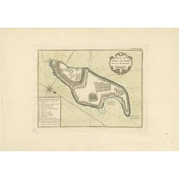 Antique Map of Gorée Island by J.N. Bellin, 1764 For Sale - Image 6 of 6