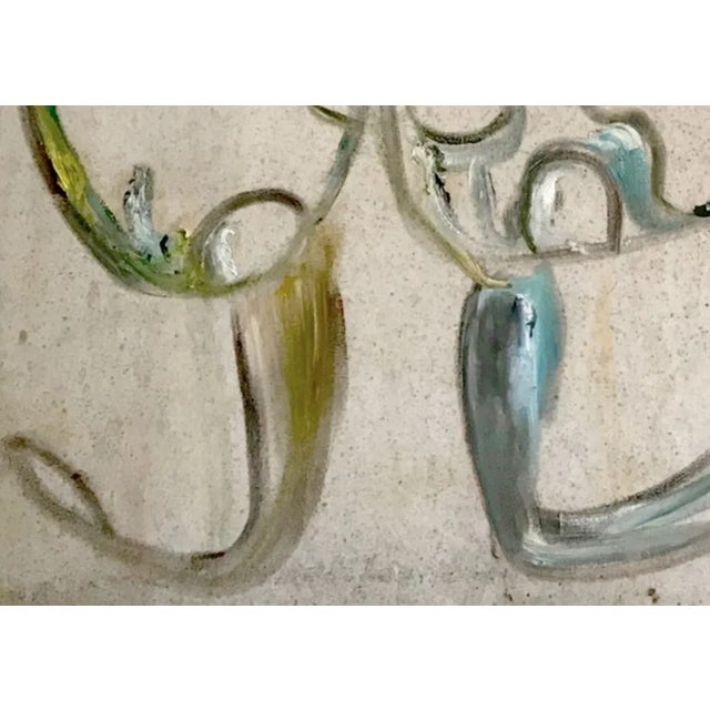 "Nowhere Man", 2022. Abstract, Figurative Oil Painting on Canvas by Joe Ginsberg. Predominantly Greige With Accents of Blue, Black and Gold. For Sale - Image 4 of 6