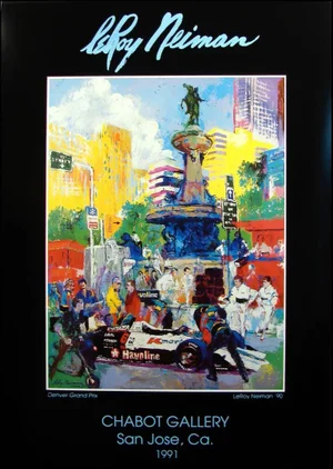 1990s LeRoy Neiman Poster Denver Grand Prix '90 Fine Art Gallery Poster