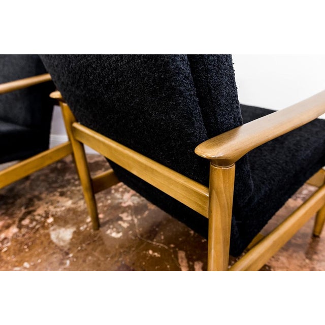 Black GFM 142 Armchairs by Edmund Homa for Gościcńskie Furniture Fabryki, 1960s, Set of 2 For Sale - Image 8 of 18