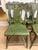 6 grass green chairs with pink/red/green floral detailing Original distressed paint 19th century Hitchcock style chairs...