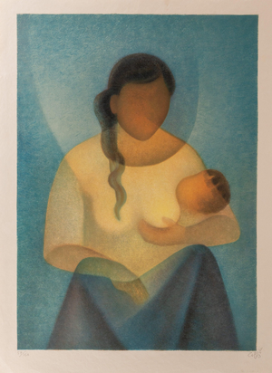 Louis Toffoli, Maternité sereine, Lithograph
