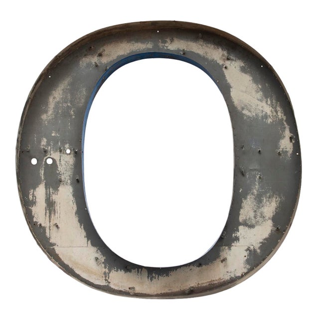 XXL Vintage Industrial Metal Upper Case Letter “O”. Circa 1970's. Add some Whimsy to your Collected Art, Etc.