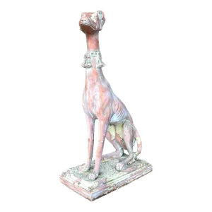 Vintage Boho Patinated Resin Greyhound Statue