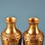 Chinoiserie Vintage Pair Gilded Brass Vases, High Relief Carved Four Gentlemen Motif, Inlaid Gemstones, Chinoiserie Matching Vase Set For Sale - Image 3 of 9