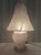 White Vintage Italian White Murano Glass Table Lamp with Pink Marble Effect, 1970s For Sale - Image 8 of 16