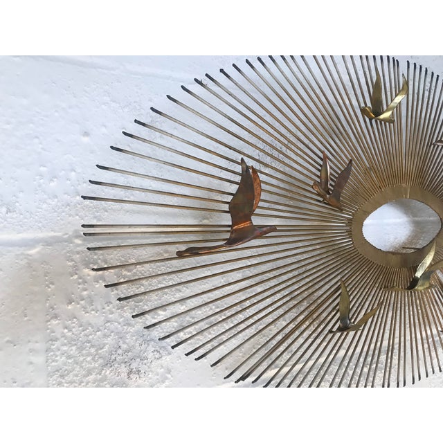 Vintage Curtis Jere Sunburst & Birds Sculptural Wall Art Chairish