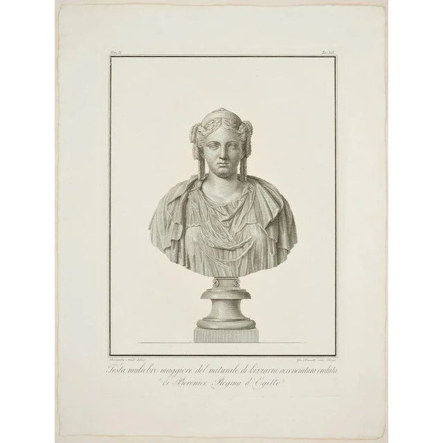 “testa muliebre” (head of a woman) is a beautiful black and white burin and etching on paper, realized by the artist...