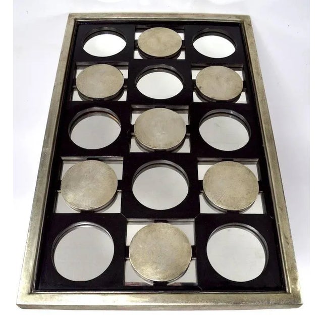 Wood Mod Op Art Plywood, Glass and Fiberglass Mirror For Sale - Image 7 of 10