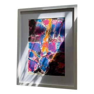 Kári Svensson, Abstract Lithograph, 1990s, Acrylic on Paper, Framed For Sale