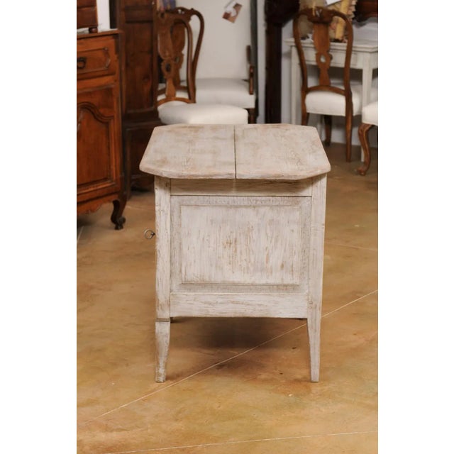 Mid-Century Modern Small Swedish Transitional 1790s Painted Sideboard with Drawer and Double Doors For Sale - Image 3 of 12