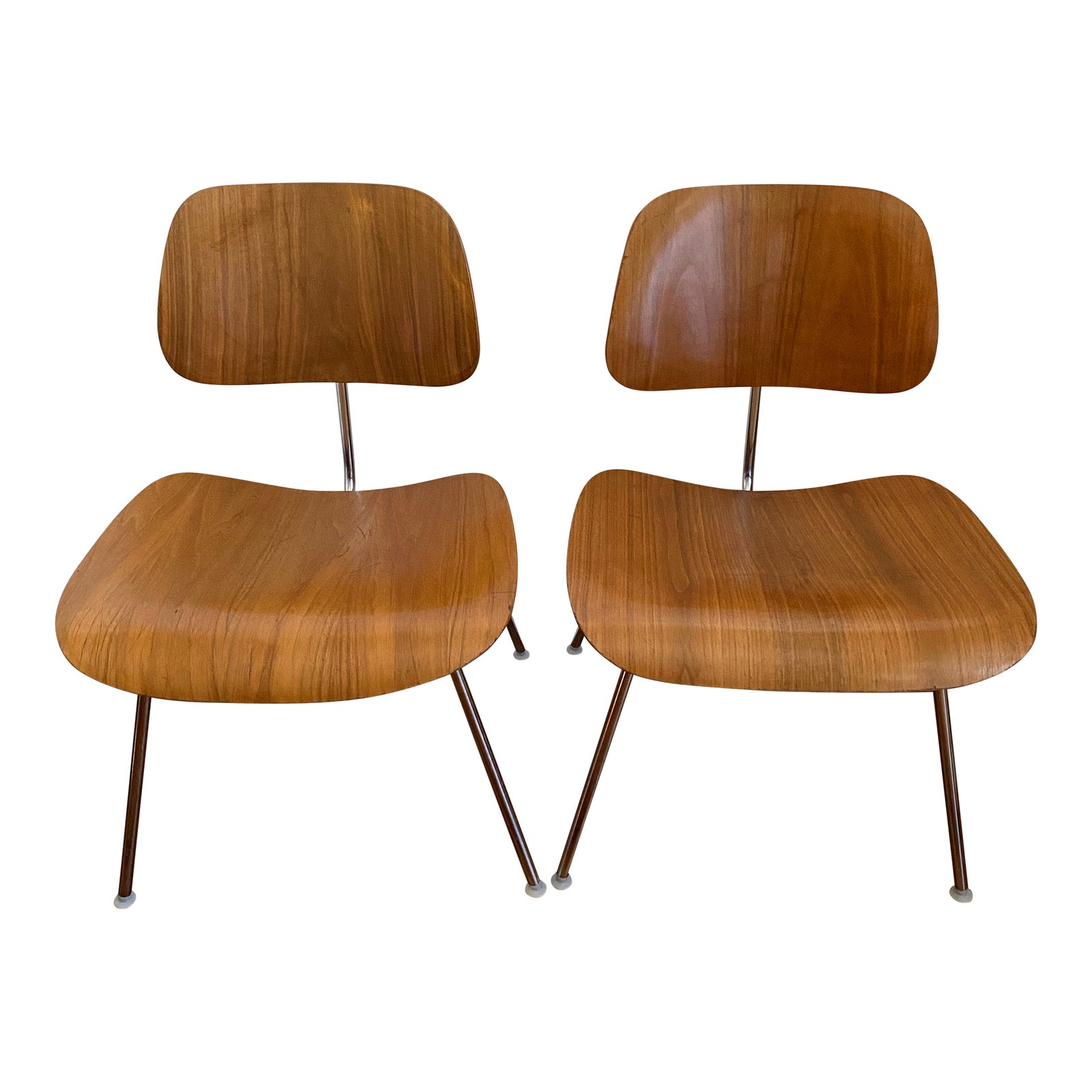 1960s Eames Dcm Molded Plywood Chairs for Herman Miller. A Pair