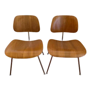 1960s Eames Dcm Molded Plywood Chairs for Herman Miller. A Pair
