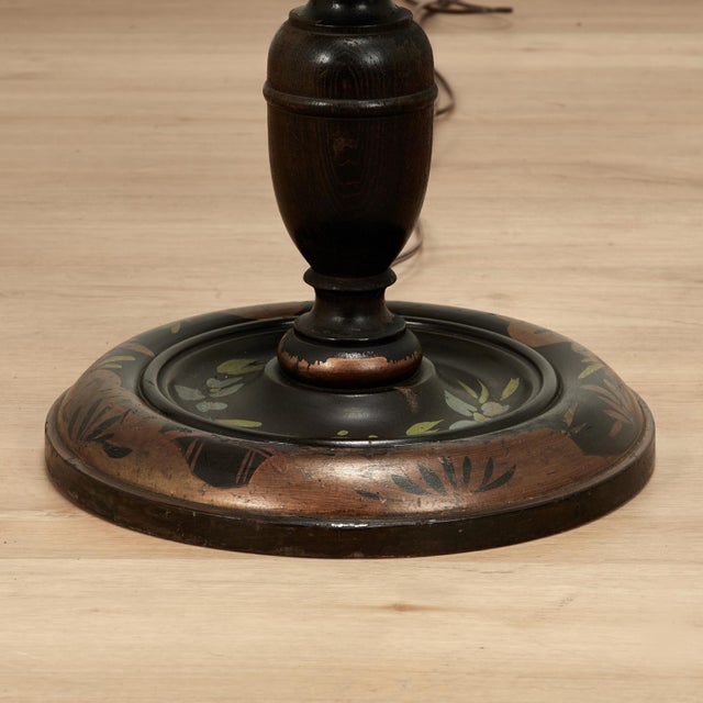 Wood Antique Japanese Floor Lamp With Geisha Girl For Sale - Image 7 of 11