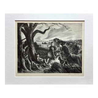 1939 Print in 11x14 Mat, Ready 2 Frame: John De Martelly, "Blue Valley Fox Hunt" For Sale