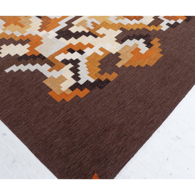 Textile Mid-Century Scandinavian Abstract Flatweave Rug – "Korall" By Erik Lundberg For Sale - Image 7 of 8