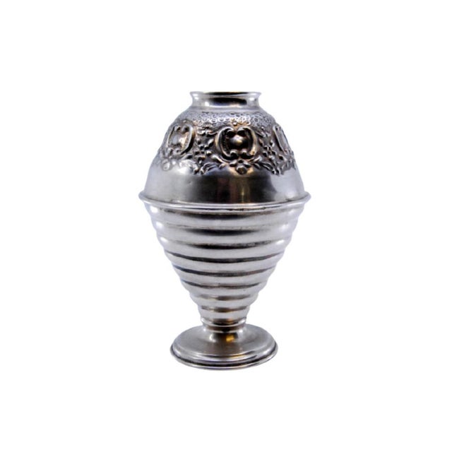 Vase in Embossed Silver with Circular Friezes Edge For Sale - Image 9 of 9