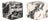Pair of Unison Black Marble Upholstered Cube Ottomans For Sale