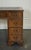 Vintage Oak Office Pedestal Desk in Brown Leather Top For Sale - Image 6 of 17