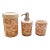 Vintage Labrazel 3 Piece Toile Bath Set in Red Toile, Made in Italy, Includes Cup, Soap Dispenser and Cotton Jar For Sale