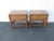 This Pair of Nightstands is made of wood, solid wood, bamboo, wicker, glass and veneer. They are stamped, that they were...