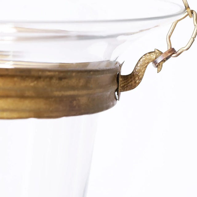 English British Colonial Style Glass Lantern or Pendant For Sale - Image 3 of 7