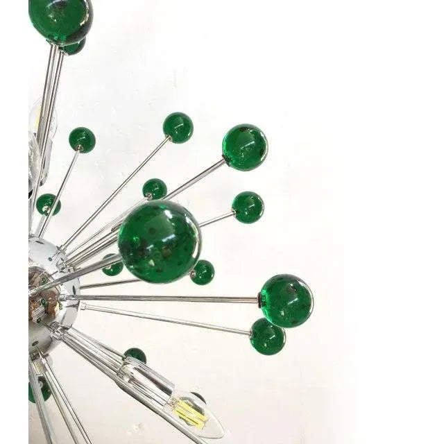 Contemporary Contemporary Chandelier Green Sputnik Murano Glass Chandelier For Sale - Image 3 of 7
