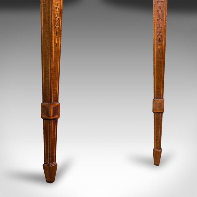 Pair of Antique Demi Lune Side Tables, English, Neoclassical, Sheraton, Georgian For Sale - Image 10 of 10