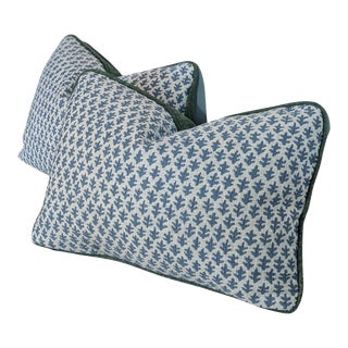 Sister Parish Blue Burma Lumbar Pillows - Set of 2 For Sale