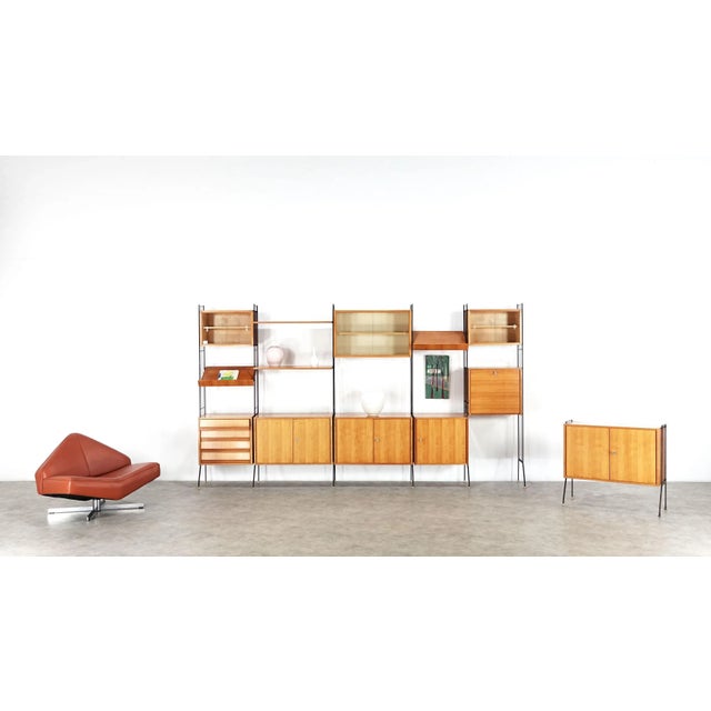 Mid-Century Modern German Cherrywood Regal Wall Unit For Sale - Image 10 of 14