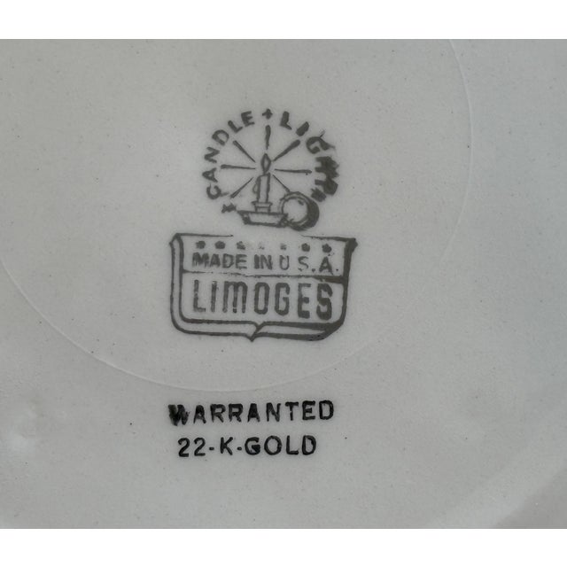 American Mid 20th Century American Classical Limoges Blush Pink & 22k Gold Appetizer Plates - Set of 6 For Sale - Image 3 of 3