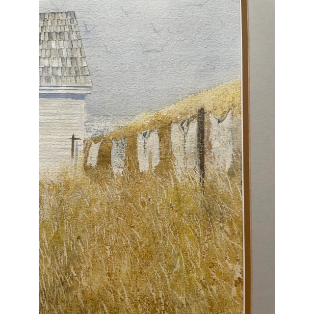 1986 Original Coastal Beach Cottage Watercolor Painting by Mickey Williams With Oak Frame For Sale In Charleston - Image 6 of 10